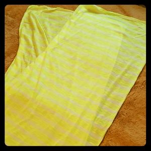 BNWT neon yellow striped scarf